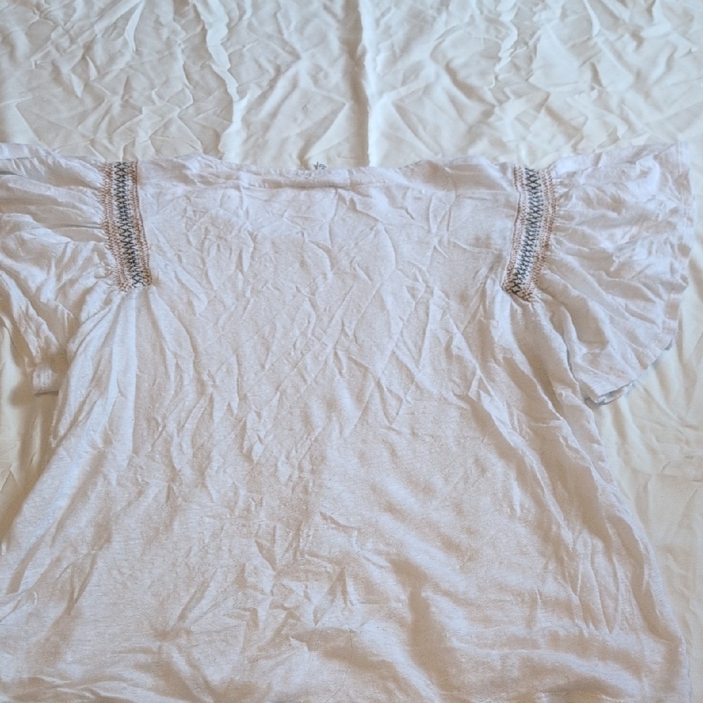 White Ruffled Sleeve Top - Picture 5 of 5